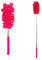 Lizzy Extendable Microfiber Duster | Telescopic Pole Extend to 74cm making it easy to reach those tricky areas | Washable, Hand Duster for Cleaning High Ceiling Fans, Cars, Blinds, Cobweb (1, Pink)