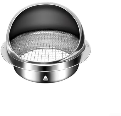 Elchuiaby Stainless Steel Round Chrome Wall Vent Outlet External Extractor Cover With Anti-Draft Grille For Bathroom Kitchen Dryer(200mm)