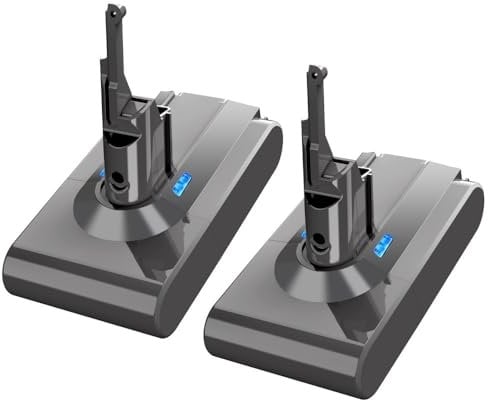 LaiCaiLO 21.6V 6000mAh/8000mAh Li-ion Replacement Battery Compatible With Dyson V8 Fluffy/Animal 215681, 215866-01, SV10 Handheld Vacuum Cleaner Series(2PACK 6000mAh)