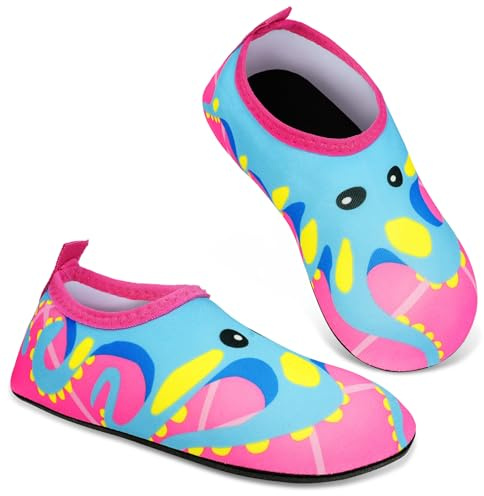 AOOSU Kids Water Shoes, Kids Swim Water Shoes Lightweight Toddlers Baby Aqua Socks, Toddler Non-Slip Quick Dry Wet Swimming Pool Shoes, Children Pool Shoes for Children Boys Girls