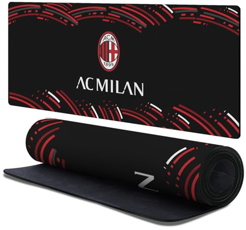 Head Case Designs Licenza Ufficiale AC Milan Curvo Logo Cresta 37.4 x 15.75 x 0.16 Inches (900 x 400 mm) - XL Tappetino per Mouse E Scrivania da Ufficio per Giochi Tastiera PC