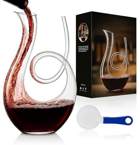EDXTNKQC Whiskey Decanter - Art Statue, 1000ml Swan-shaped Artisan Crystal Whiskey Decanter, Hand-blown Glass Luxury Wine Dispenser, Home Wine Cabinet Decoration