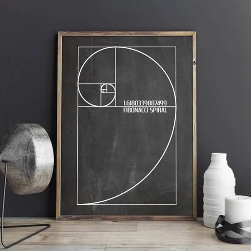 Vintage Blaupause Golden Ratio Fibonacci Spiral Patent Wand Kunst Leinwand Malerei Poster Und Drucke Idee Wissenschaft Dekoration 30X40Cm Kein Rahmen