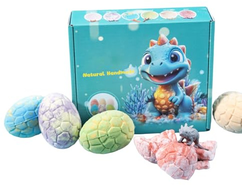 Ranley Bubble Ball für Dusche | Dinosaurier für ein entspannendes Badezimmer, 6 Stück Badesalz, für Kinder und Jugendliche und Spa und Zuhause und Reisen und Hotel
