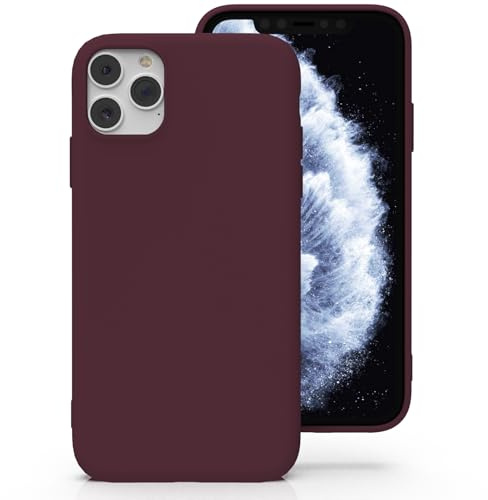 Zuvirelx Silicone Case for iPhone 11 Pro, Soft Grip, Thin, Minimalist, Shockproof, Non-Slip, Pocket-Friendly - Burgundy