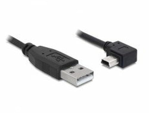 Delock Kabel USB 2.0-A Stecker > USB Mini-B 5pin Stecker gewinkelt 0,5 m, Schwarz