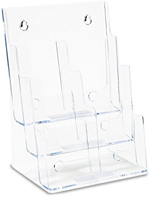Deflecto Countertop 3 Tier 6 Pocket 1/3 A4 (DL Size) Portrait Multi Tier Literature Holder - Magazine File Holder - Leaflet Holder Wall mounting