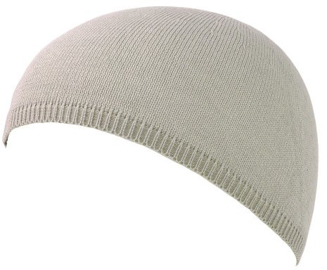 CHARM Herren Sommer Skull Cap Strick Kufi Mütze - Gebet Namaz Takke Short Beanie Kopfbedeckung Fahrrad Helm Dünn Helles Grau