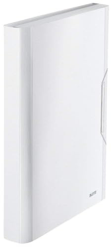 Leitz A4 Expanding File with 6 Compartments, Elastic Band Fastener, Arctic White, Style Range, 39570004