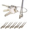 Draht-Ring aus rostfreiem Edelstahl im 10er Set, Schlüssel-Ring, Metall-Draht, Draht mit Gewinde-Drehverschluss, Schlüsselanhänger aus Drahtseil, rope, keychain