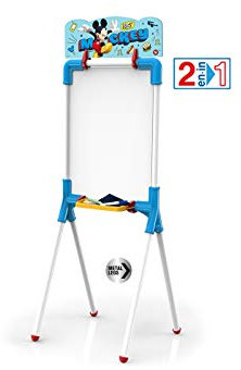 Chicos - Tableau Enfant Junior Mickey Mouse 2x1 | Tableau Enfant double face pour feutres effaçables et craies de couleurs | enfant +36 mois. (53009)