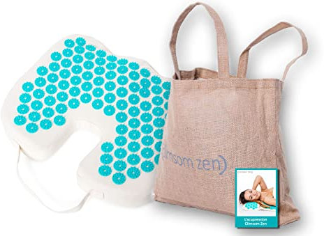 CLIMSOM - Tapis Anti Stress d'Acupression pour les Pieds, Réflexologie Plantaire, Massage Pied, Textiles 100% BIO, Picots en Plastique Hypoallergénique, Sac de Transport et Livret Détaillé Inclus