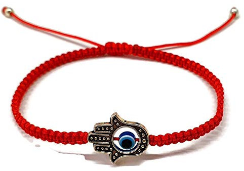 MYSTIC JEWELS By Dalia Armband, Makramee, Glücksbringer, blaues Auge mit Hamsa Hand