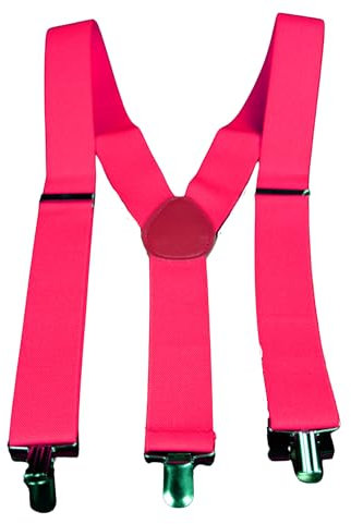 UV FLOOR - Bretelles Fluo Néon - Réglables - Qualité Premium - Accessoire Fluorescent - Fête - Déguisement - Rose Fluo