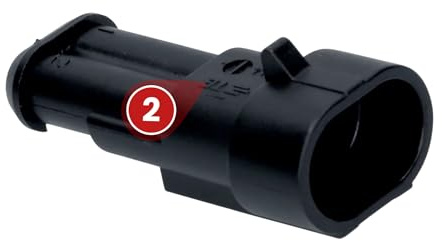 AMP 10x Superseal Stiftgehäuse 2-polig 0-0282104-1 Steckverbinder | Wasserdichte 2-pin Stecker Gehäuse für Kfz-Kabelbaum, kompatibel mit Pkw und Lkw, beständig gegen Öl und Benzin