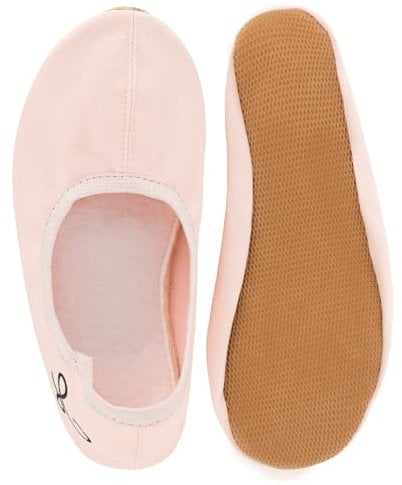 Siegertreppchen Gymnastikschuhe Stoff (Größe 40) Rosa Turnschläppchen für Mädchen & Jungen - Ballettschuhe atmungsaktiv & rutschfest – Schläppchen – Ballerinas
