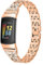 Gimuk Compatible with Fitbit Charge 5 Strap Stainless Steel Metal Bling Rhinestone Sport Replacement Wrist Strap Wristband Bracelet for Fitbit Charge 5 Silver Rose Gold Black (Rose Gold)