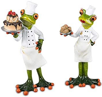 formano 2er Set lustige Frösche Frosch als Bäcker Konditor Konditorin Figur Froschpaar