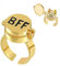 BIERDAN Beste Freunde für Immer klingeln 14 Karat Gold Anime Ästhetik BFF Ringe Süßes Paar Offene Kappe Ringe Schmuck Geschenke für Frauen Mädchen