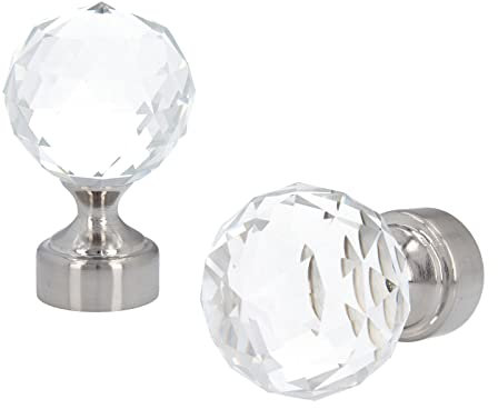 Sento Metall Zubehör für Ø 25 mm Gardinenstangen in Edelstahl Optik Ø 25mm 2x Endstücke Carla