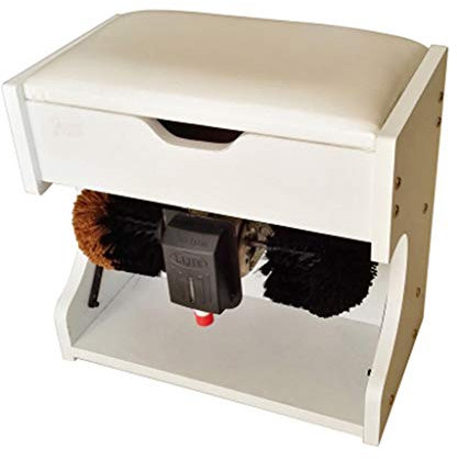 Cireuse à chaussures Heavy Duty Door Step Nettoyeur de chaussures électrique Matériau en bois durable avec matériau en bois durable avec boîte de rangement et coussin moelleux pour bureau à domicile