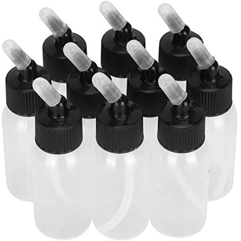 AUHX Plastikflaschen, transparente Airbrush Siphon Feed Jar 30ml Plastikflaschen Gläser für Dual-Action-Siphon-Spritzpistolen
