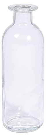 Rayher Bouteille en verre blanc, transparent, 1 pce., 225ml, ø5,5cm, goulot ø1,8cm, H.16cm, sans bouchon, décoration, vase, bougeoir-46695000