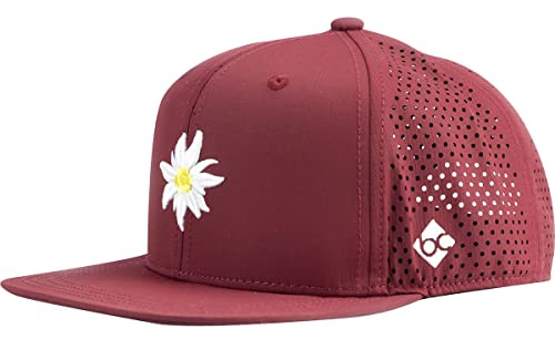 Bavarian Caps Edelweiß Flat Cap, dunkelrot, ONE Size