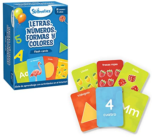 Ludilo Flashcards Buchstaben, Zahlen, Formen und Farben | Babyspiele ab 1 Jahr | Lernen mit Karten | Alphabet für Kinder | Spiele für Kinder | Flashcards Spanisch