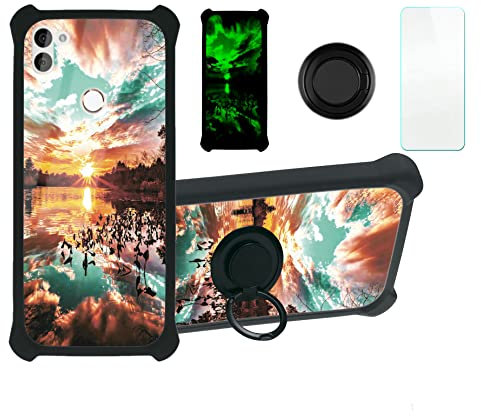 Hülle Für Gigaset Gs5 Lite Gs5 Senior Gs5 Pro hülle Kompatibel mit Gigaset Gs5 Lite Gs5 Senior Gs5 Pro Hülle Case Handyhülle Schutzhülle Cover [Mit 9H Härte HD Schutzfolie] PC + Silikon Ständer YGH-FJ