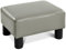 COSTWAY Kleiner Fußhocker, Hocker aus PU, rechteckiger Sitzhocker mit gepolstertem Sitz, Fußbank Fußschemel Fusshocker Polsterhocker, 40 x 30 x 24 cm (Grau)
