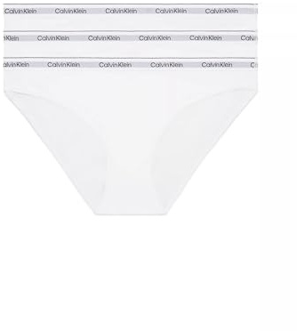 Calvin Klein Damen 3er Pack Slips Bikini Form Baumwolle mit Stretch, Weiß (White/White/White), XL