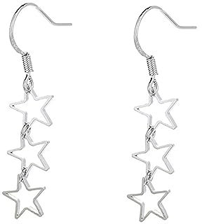 Miancheng 925 Sterling Silber Drei Sterne Anhänger Hängende Kinder Mädchen Ohrringe,Ohrringe Silber Kinder Stern für Kinder Mädchen,Baby