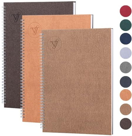 Victoria's Journals Notebook A4, Hardcover, Pack of 3 Brown, Lined 160 pages, Luxury notebook, Elegant Printing Series, Diary lined notebook, Spiral notebook