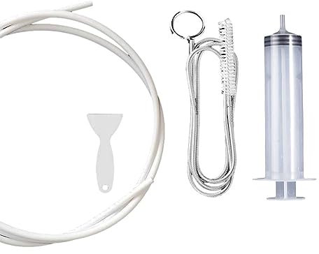 4Pcs Refrigerator Drain Clean Brush Wash Brush Suction Syringe Hose Fridge Cleaner Drain Dredge Tool 1.5m Fridge Stick Hole Kit