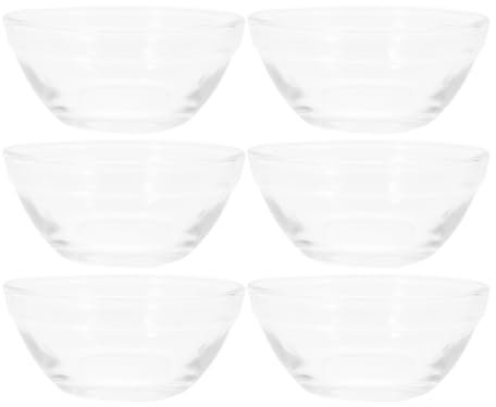 ABOOFAN 6 Pièces Petits Bols En Verre Avec Couvercles Bols De Préparation Ramequins Bols À Crème Glacée Sundae Tasses À Collation Pour Bonbons Dessert Noix Fête Trempettes Condiments