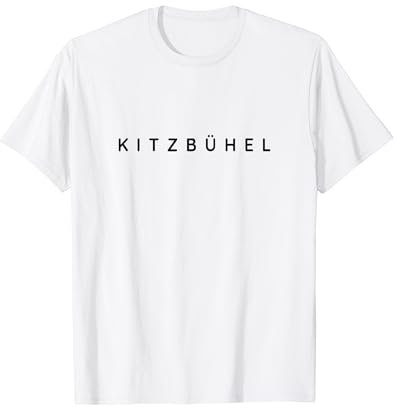 Kitzbuhel Souvenirs / Skifahrer modern, zeitgenössische Schrift T-Shirt