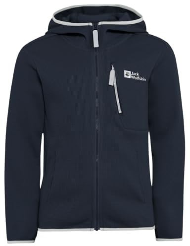 Jack Wolfskin Unisex Kinder Actamic Grid Midlayer Fleece-Jacke, Night Blue, 164 EU