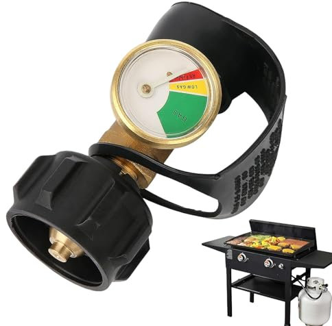 Indicateur de Niveau de Réservoir de Propane, Indicateur de Niveau de Bouteille de Gaz, Adaptateur de Recharge de Propane Étanche pour Barbecue À Gaz, Lecteur de Jauge de Gaz Précis et Fiable
