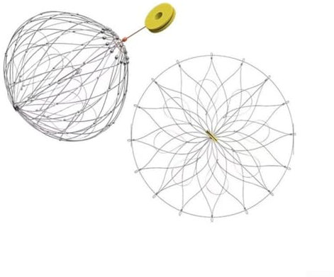Heavy Duty Steel Wire Fishing Net Cage Automatically Opens for Efficient Crab Catching (62cm16 silk)
