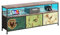 Fofetbfo TV-Schrank, 137 x 30 x 57 cm mit LED Beleuchtung und Schubladen, Tv Lowboard, Moderner Fernsehtisch mit Stauraum, Metallgestell (Bunt)