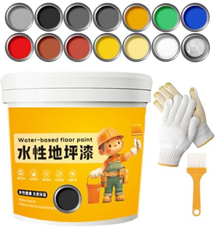 XIRUJNFD Waterproof Water-Based Epoxy Floor Paint, 300G 1/2/3Pcs Quick-Dry Anti-Slip Water-Based Floor Paint, Water-Based Garage Floor Paint, Concrete Floor Paint (3,Black)