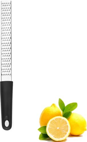 Stainless Steel Cheese Grater & Lemon Zester,Lemon Grater Multi-Purpose Kitchen Tool with Non-Slip Handle for Zesting Grating Cheese,Garlic, Ginger, Nutmeg, and Zesting Citrus Fruits