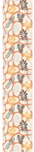 Ambiance Sticker Non-Woven Wallpaper Pre-Pasted Roll Orange Tropical Leaves Decorative Adhesive – 1 Roll H300 x W60 cm