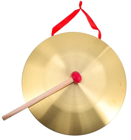 BESTonZON Tragbarer Kupfer Gong Mit Schlägel Handgehaltenes Chinesisches Percussion-Instrument Lauter Warnungs-gong Spielzeug Und Vielseitige Rhythmus-erzeugung