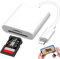 1 PCS SD Card Reader for iPhone iPad,2 in 1 Memory Card Reader Adapter,Digital Camera to iPhone Adaptor,Iphone Sd Card Reader,Sd Card to iphone adapter,Sd reader for iphone with SD & TF Card Slots