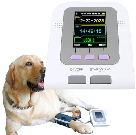Digitaler Veterinärblutdruck -Monitor Manschette, Tierarztgeräte, 3 -Modus 3 Manschetten Hund/Katze/Haustier Animal Care, für die Überwachung des Home -Gebrauchs und für die Pulsfrequenzmesser