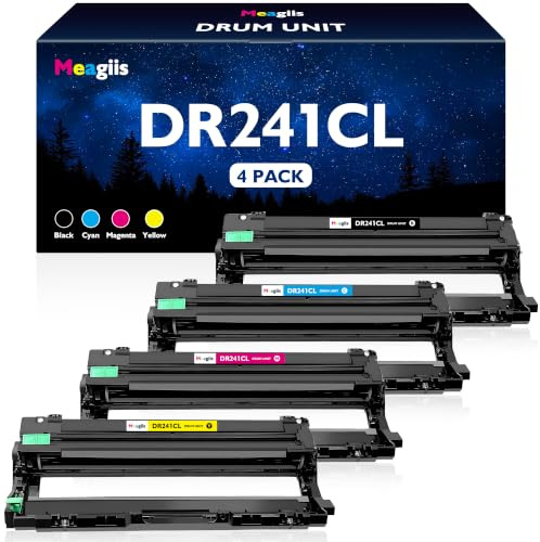 Meagiis DR241CL Trommel Kompatibel mit Brother DR241-CL DR-241 (4er-Pack) | Kompatibel mit Brother DCP-9020CDW DCP-9015CDW DCP-9022CDW HL-3140CW HL-3150CDW HL-3170CDW HL-3172CDW MFC-9140CDN MFC-9330CDW