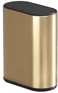 KXKJRYB Petite Poubelle Wc DoréE Avec Couvercle à Pression ProcéDé De Dorure Brossé Corps DéMontable Titane Doré Pour Salle Bain