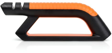 All-in-1 Knife and Garden Tool Blade Sharpener, Sharpening and Honing Shears, Secateurs, Lawn Mower Blade, Axe, Pruner, Scissors, Outdoor and Kitchen Knives Non Slip Handle